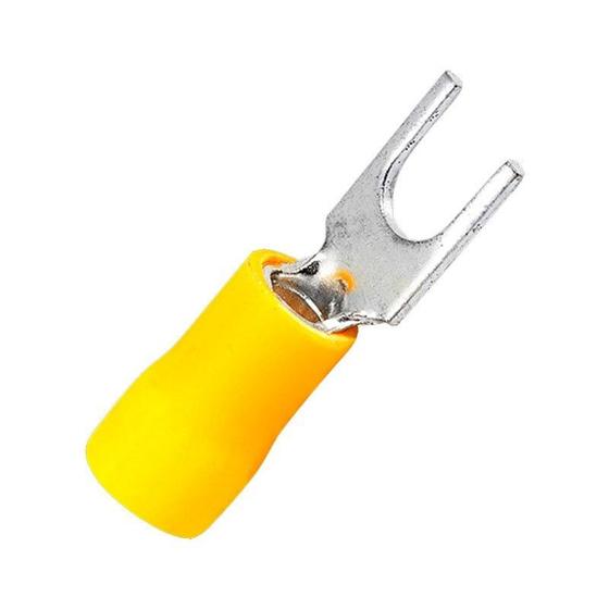 Imagem de Terminal Pré-Isolado Forquilha Amarelo-4 4,0/6,0mm Com 100 Eletrorastro