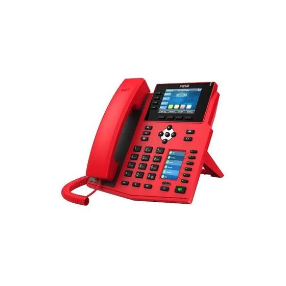 Imagem de Terminal Telefônico Empresarial Fanvil X5U  16 Linhas IP. Vermelho. GigabitEthernet 2 Portas