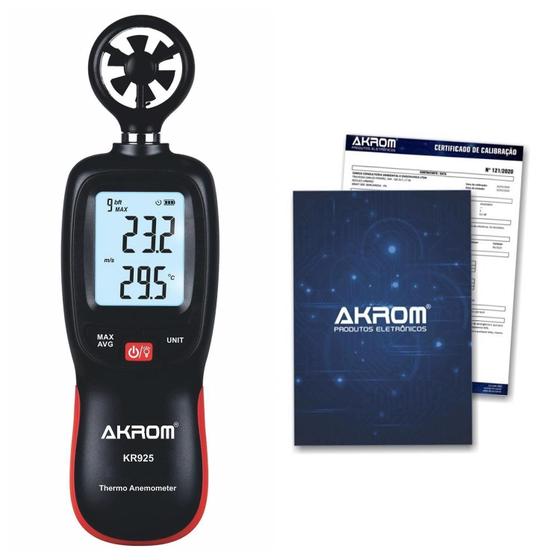 Imagem de Termo-Anemômetro Com Certificado De Calibração - Akrom Kr925