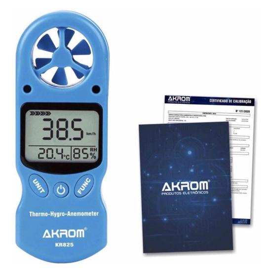 Imagem de Termo Higro Anemômetro com Certificado de Calibração - KR825