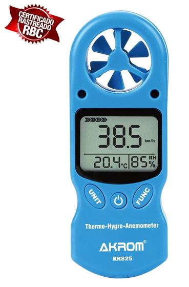 Imagem de Termo Higro Anemômetro Com Certificado De Calibração - Kr825