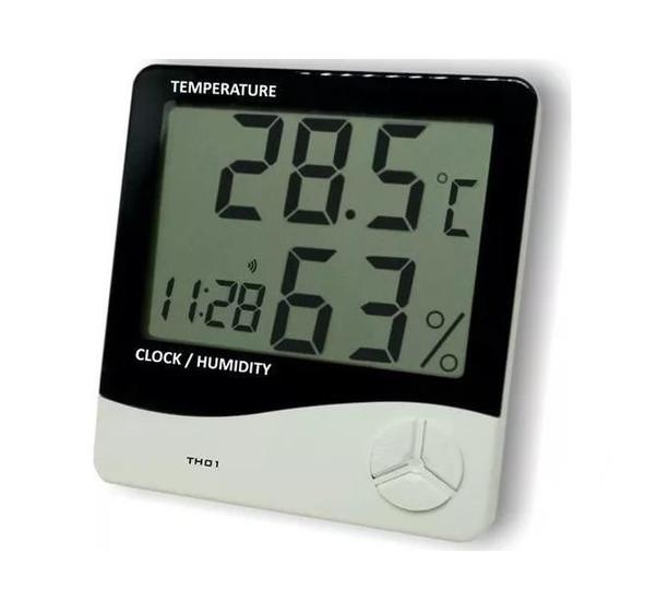 Imagem de Termo Higrômetro Digital Com Relógio Com Certificado