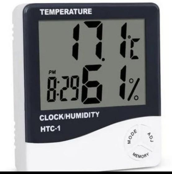 Imagem de Termo Higrômetro Digital Termômetro Relógio Despertador