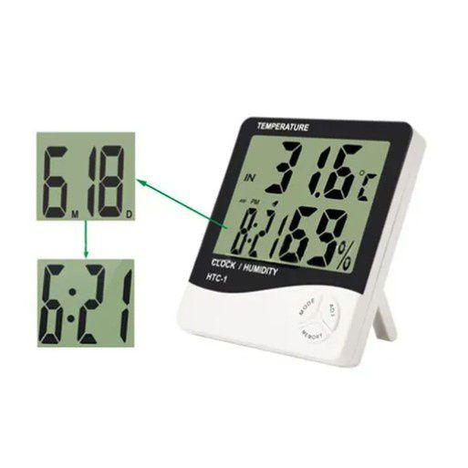 Imagem de Termo-higrômetro Relógio Digital Termômetro Higrômetro Temperatura Umidade