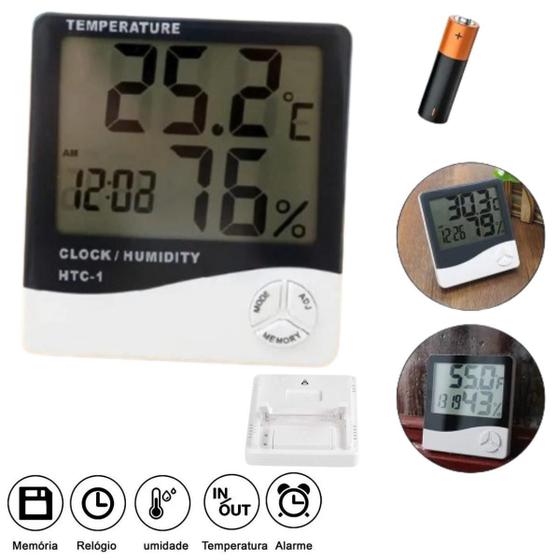 Imagem de Termo Higrômetro Sensor Mede Temperatura Interna/Externa