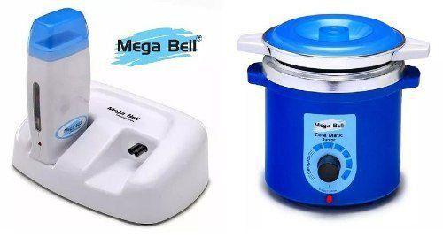 Imagem de Termocera Panela Depilação Toda Azul 400g c/ Refil + Base Dupla c/ 1 Rollon Branco c/ Azul Mega Bell