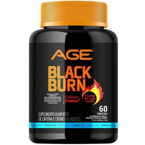 Imagem de Termogênico Black Burn - Cafeina + Cromo - (60 Tabletes) - Age