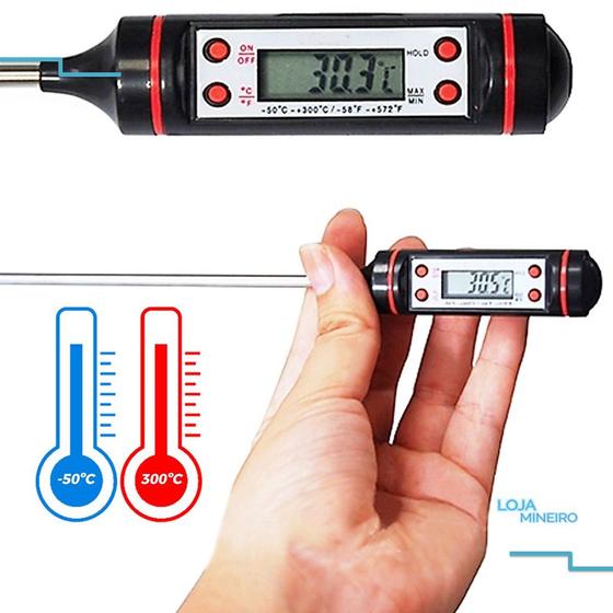 Imagem de Termômetro Culinário Digital Chocolates Carnes Bolos Liquido