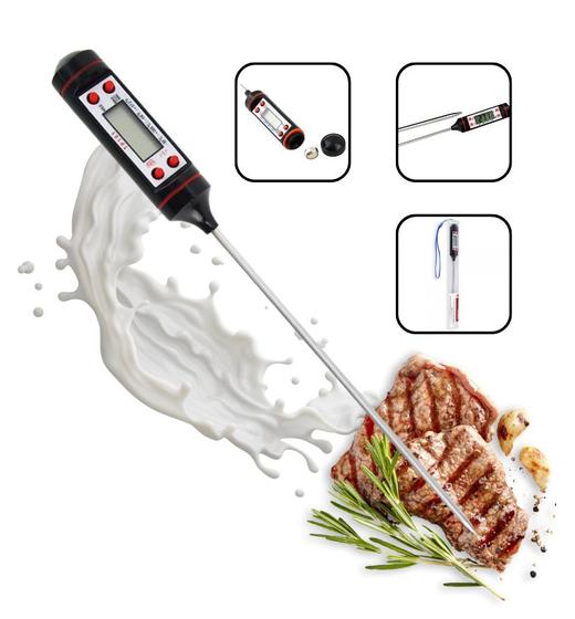 Imagem de Termômetro Culinário Digital Espeto Alimento Cozinha Carnes Bebidas Profissional