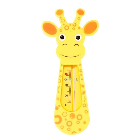 Imagem de Termômetro de Banho Banheira Flutuante Girafinha Laranja Sem Mercúrio Buba