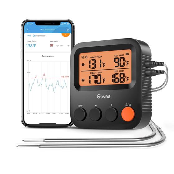 Imagem de Termômetro de Carne Bluetooth Govee - Alcance de 70m com Alertas Inteligentes
