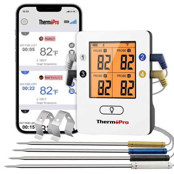 Imagem de Termômetro de Carne Sem Fio ThermoPro TP25 - Alcance de 650FT via Bluetooth
