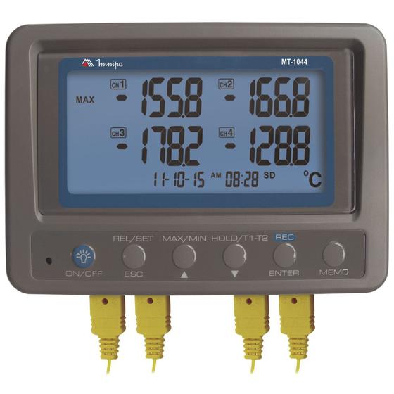 Termômetro Digital 4 Canais Data Logger Sd Mt1044 Minipa Termômetro