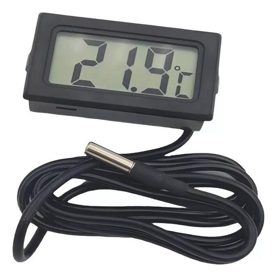 Imagem de Termometro digital lcd sensor temperatura sonda culinario geladeira freezer ambiente aquario chocadeira adega 1 metro mu