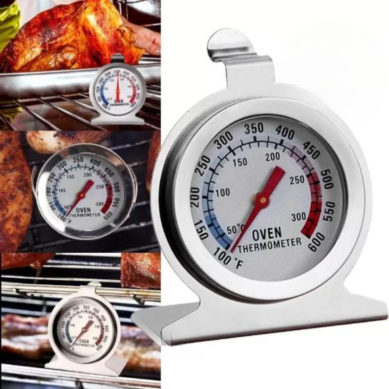 Termômetro Forno Analógico 300 Alta Qualidade Inox Com Base Menor preço em Termômetro Forno Analógico 300 Alta Qualidade Inox Com Base