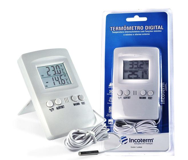 Imagem de Termômetro Máxima e Mínima com Alarme para Freezer Chocadeira Geladeira Cabo 1,7m