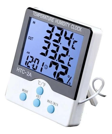 Termômetro Medidor Temperatura Umidade Interno e Externo com Higrômetro Htc-2A Menor preço em Termômetro Medidor Temperatura Umidade Interno e Externo com Higrômetro Htc-2A