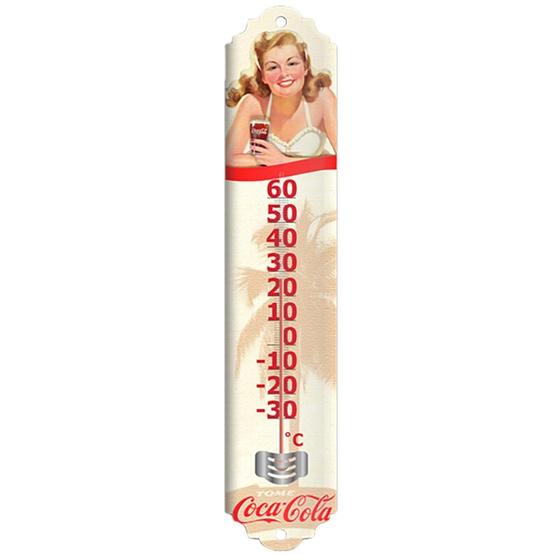 Imagem de Termometro metal  pin up  40,5 x 7,00 coca cola