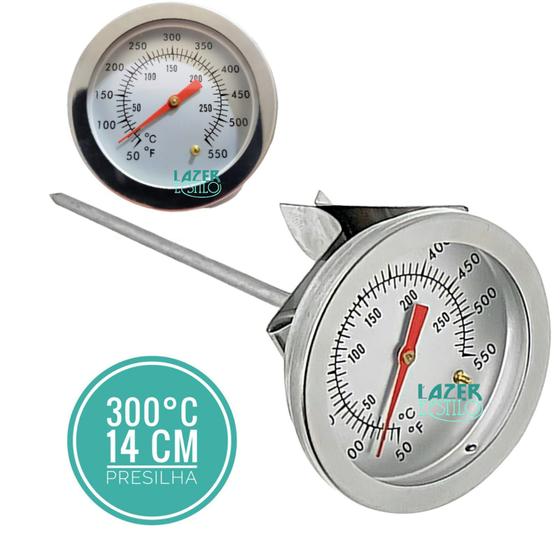 Termômetro Para Forno a Lenha Churrasqueira 300ºC - L&E - Termômetro ...