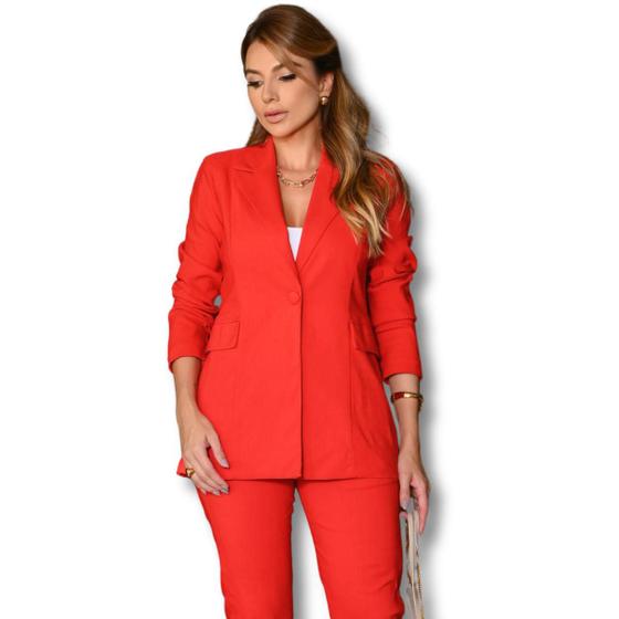 Imagem de Terninho Feminino Moda Social Evangélica Casaco Blazer Frio tendência