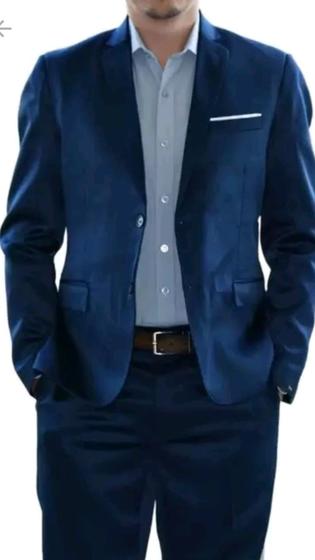 Terno masculino Slim Italiano Micro Fibra Acetinado  Azul Marinho  PALETÓ 52 CALÇA  46 é boa?