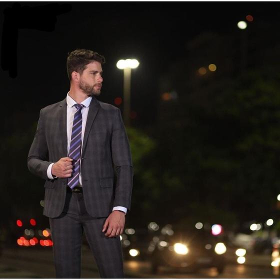 Terno Microfibra Xadrez Slim Fit Masculino Menor preço em Terno Microfibra Xadrez Slim Fit Masculino