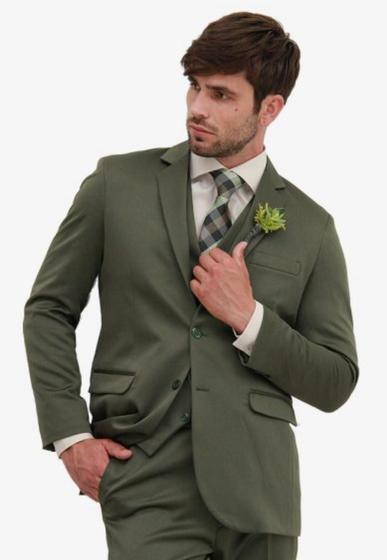 Imagem de Terno Oxford Slim Masculino Social Verde - Paleto+Calça Terra Forte Ternos