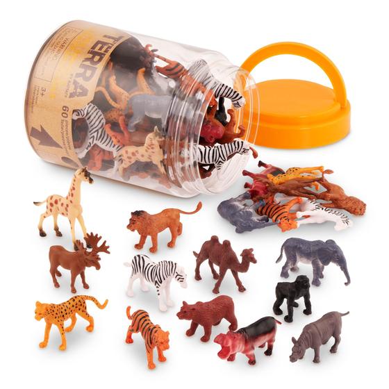 Imagem de Terra por Battat  Animais Silvestres  Brinquedos de Animais Silvestres Em Miniatura Variados Para Crianças 3+ (60 Pc) Multi, 2"