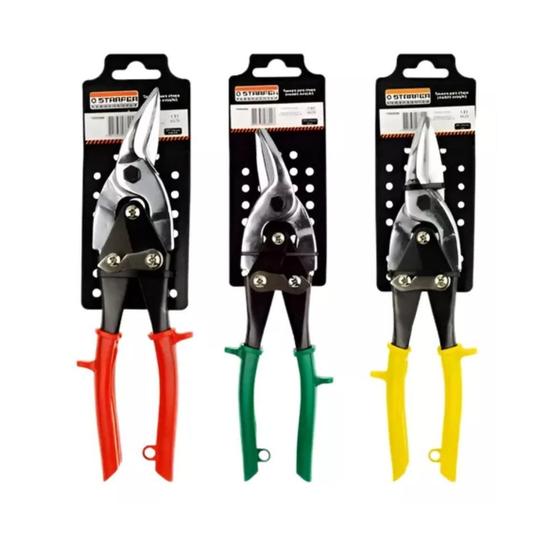 Imagem de Tesoura Cortar Chapas Funileiro Kit 03 Un Calhas Starfer