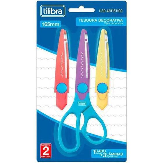 Tesoura Corte Criativo 3 Lâminas Tilibra - Tesoura Escolar - Magazine Luiza
