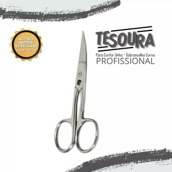 Imagem de Tesoura Curva Para Unhas 3' 1/2 89mm - TUC-312 - NYBC