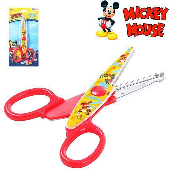 Tesoura de picotar zig-zag de inox mickey 13cm Menor preço em Tesoura de picotar zig-zag de inox mickey 13cm