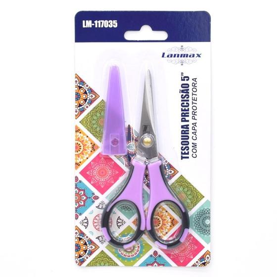 Imagem de Tesoura de Precisão 12,5cm com Capa Protetora - Lanmax