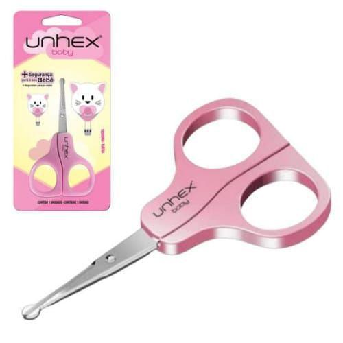 Tesoura Infantil Para Bebê Unha Tesourinha Unhex Baby Rosa - Tesoura de ...