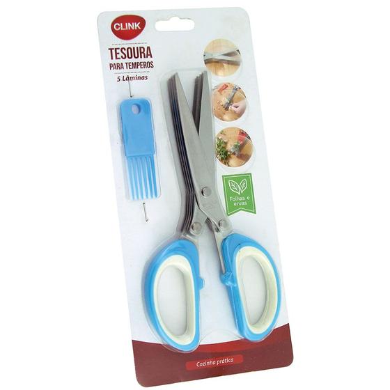 Tesoura Para Fatiar Legumes Salada Cortar Cebolinha - Clink Menor preço em Tesoura Para Fatiar Legumes Salada Cortar Cebolinha - Clink