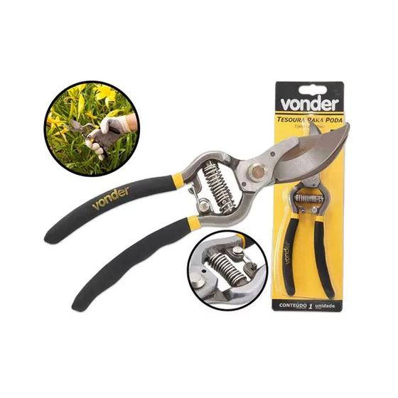 Imagem de Tesoura Para Poda 8.1/2'' Manual Com Trava E Mola Vonder