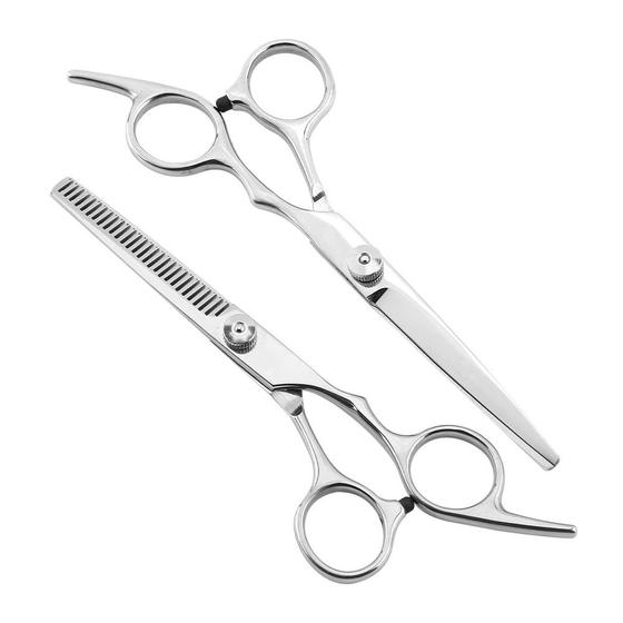 Tesoura Profissional Para Cortar Cabelo Fio Navalha Desfiadeira Aço ...