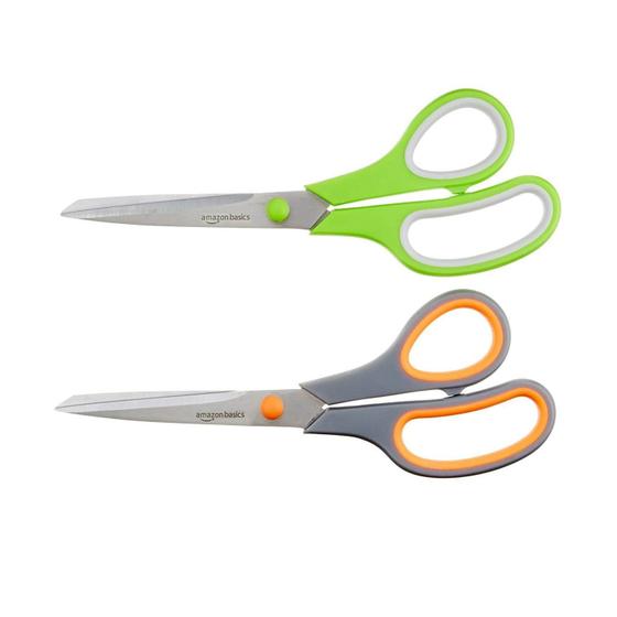 Imagem de Tesouras Multiuso Amazon Basics - Pacote com 2 - Aço Inoxidável