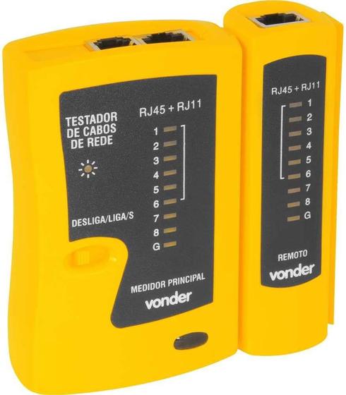 Imagem de Testador cabo de Rede Lan Rj45 Rj11Rj12 Tester Vonder