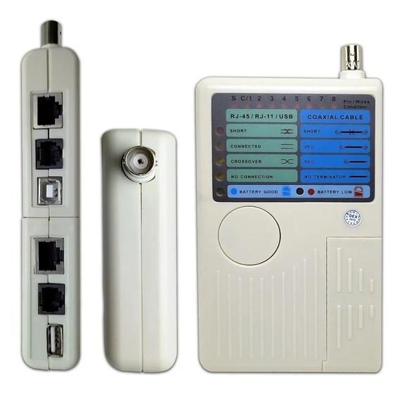 Testador de Cabos Multifuncional Rede RJ45 Telefonia RJ11 USB BNC Dex RJ-41 Menor preço em Testador de Cabos Multifuncional Rede RJ45 Telefonia RJ11 USB BNC Dex RJ-41