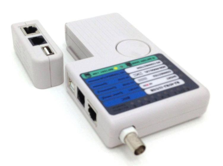 Imagem de Testador De Cabos Multifuncional Rj45 / Rj11 / Usb E Bnc