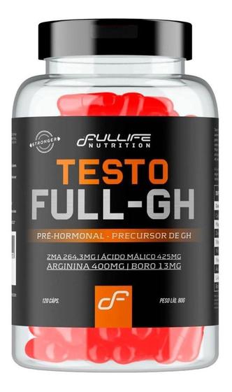 Imagem de Testo Full Gh Pre Hormonal Zma Acido Malico Arginina E Boro 120 Capsulass - Fullife Nutrition