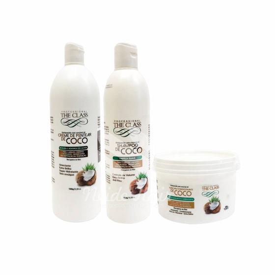 Imagem de The Class Kit Cachos Coco Shampoo Máscara Creme De Pentear 1L