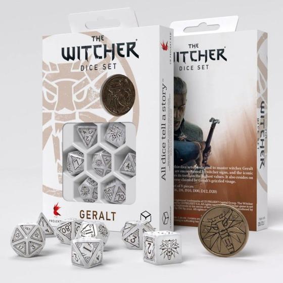 Imagem de The Witcher Dice Set Geralt The White Wolf para RPG (Kit 7 Dados)