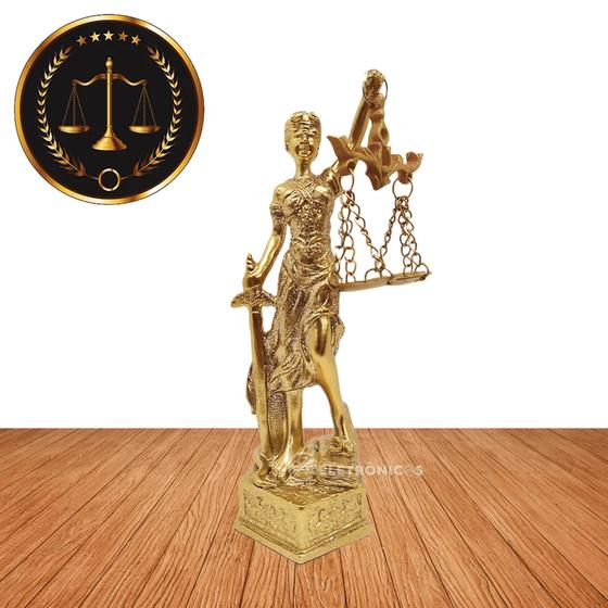 Imagem de Themis Deusa Da Justiça Direito Lei Metal Estátua Formatura MRESJ01