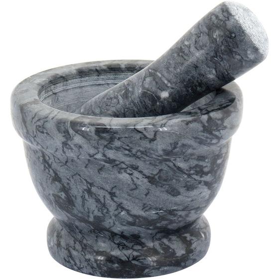Imagem de THEÓFILO PILÃO 10x14x14cm MARMORE CINZA COM MORTAR