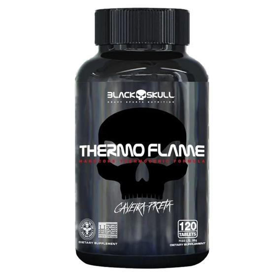 Imagem de Thermo Flame 120 Cápsulas Termogênico Cafeína Black Skull