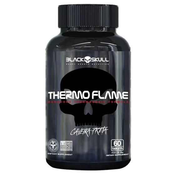 Imagem de Thermo Flame 60 Cápsulas Termogênico Cafeína Black Skull