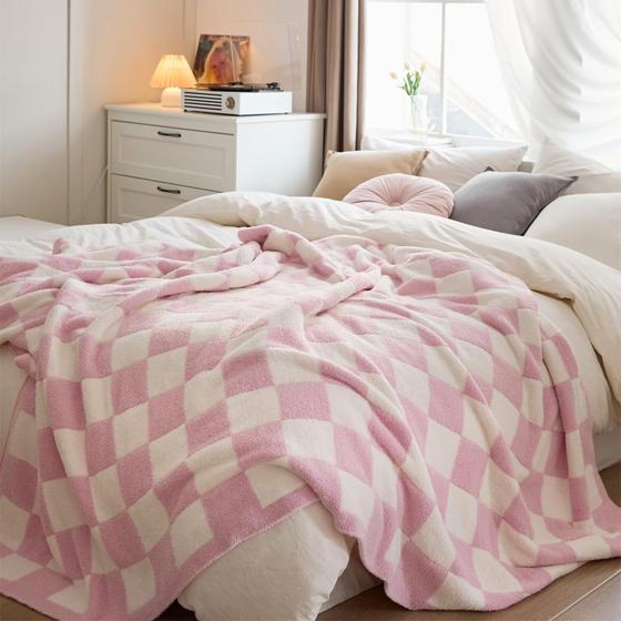 Imagem de Throw Blanket YIRUIO Checkerboard Grid Chessboard Gingham