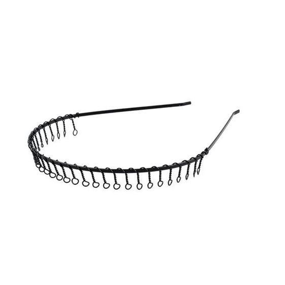 Imagem de Tiara Arco  De Ferro Metal Preto Acessório de cabelo 14cm